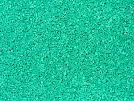 Green plastic granulesの写真素材