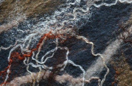 colored wool fibers bound with soft woolの写真素材