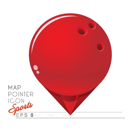Colorful sports Map pointer icon  Bowling  Vectorのイラスト素材