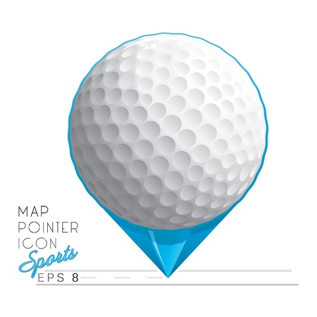 Colorful sports Map pointer icon  Golf-ball  Vectorのイラスト素材