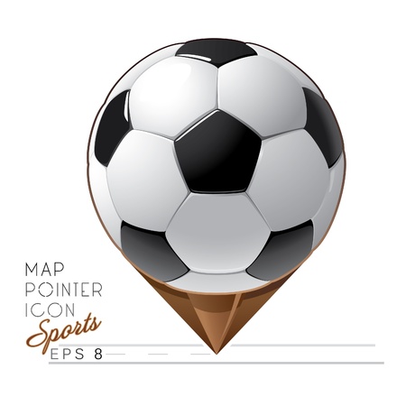 Colorful sports Map pointer icon  Soccer ball  Vectorのイラスト素材