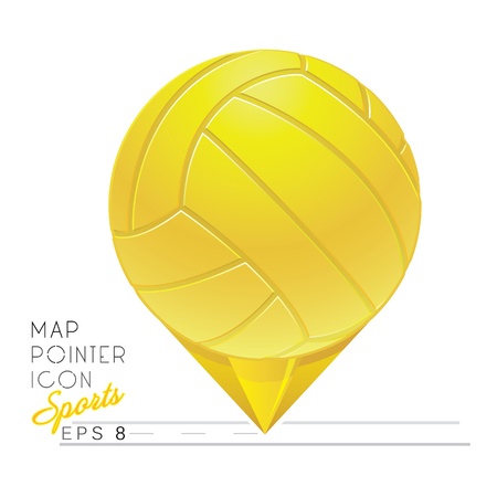 Colorful sports Map pointer icon Volleyball  Vectorのイラスト素材