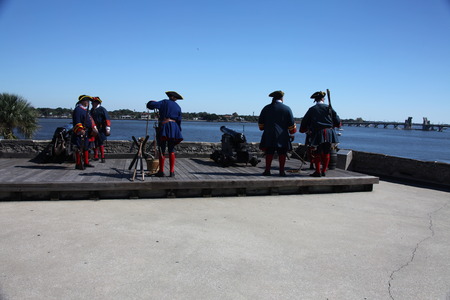 historical performance in Castillo de San Marcosのeditorial素材