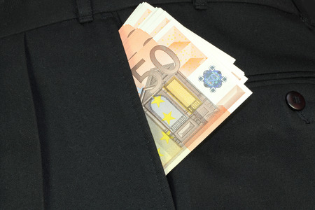 Close up of Euro banknotes