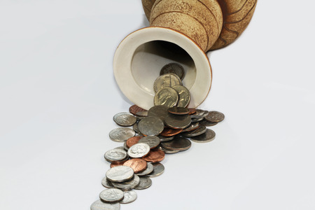 Close up of US coinsの写真素材