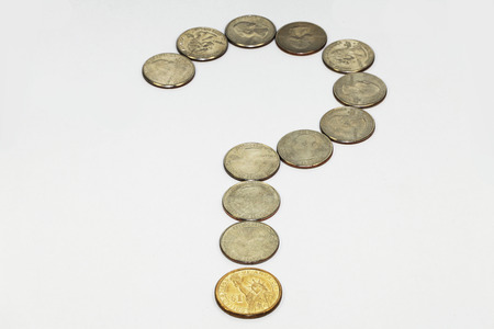 Close up of US coinsの写真素材