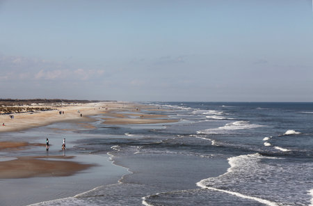 St Augustine Beach in Atlantic coast of north Floridaの写真素材