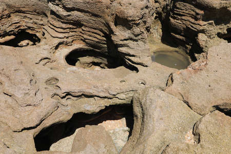 sand rock grotto on the Atlantic coast of Floridaの写真素材