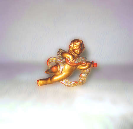 Toy, angel with a guitarの写真素材