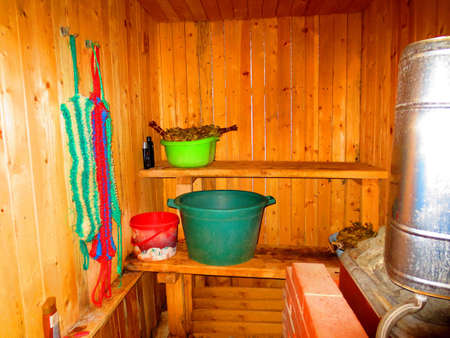 Russian bath with steam roomの写真素材