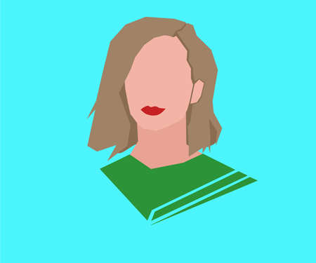Minimal portrait drawing. Abstract woman portrait. Clipart, poster, flyer, web design, vector 2d illustrationのイラスト素材