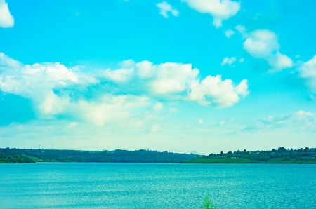 The beauty of Russian nature, natural parks of the Moscow region. the sky and water.の写真素材