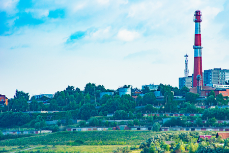 The beauty of Russian nature, natural parks of the Moscow region.outskirts of the village at the reservoir.の写真素材