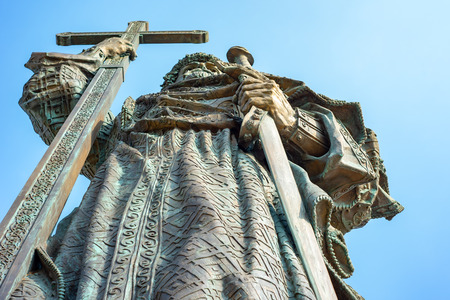 Russia.City the Moscow 22.09.2018.Monument to the Holy Prince Vladimir Svyatoslavich, Baptist of Russia Monument, sculpture,のeditorial素材