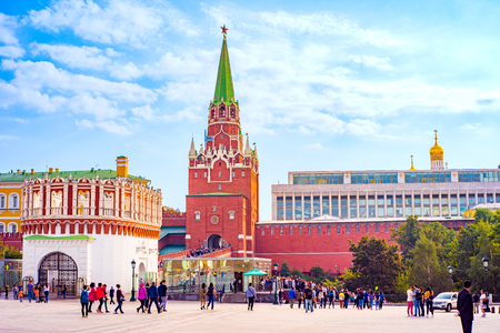 City the Moscow, Manezhnaya square Moscow, Kutafya tower Landmark.Russia.22.09.2018のeditorial素材