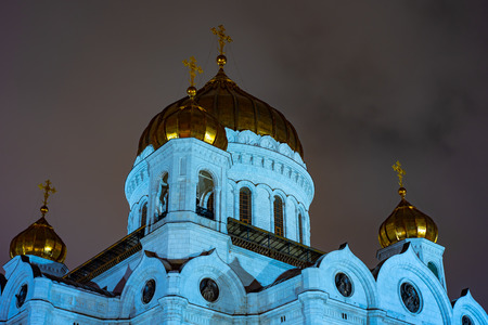 City the Moscow ,the Golden Domes of Cathedral of Christ the Savior.Russia.の写真素材