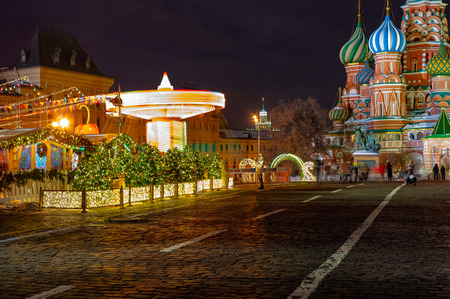 City the Moscow .a view of the Cathedral of Christ the Saviour,Christmas installation.Russia.の写真素材