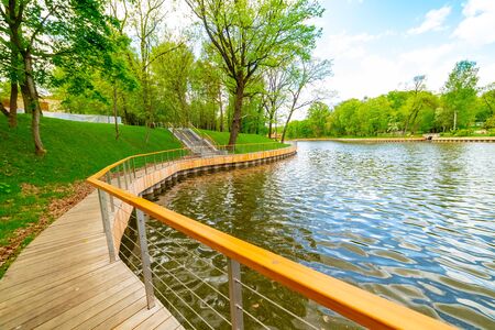 City the Moscow .Third Kamensky pond.Natural parks at ENEA.Russia.2019の写真素材