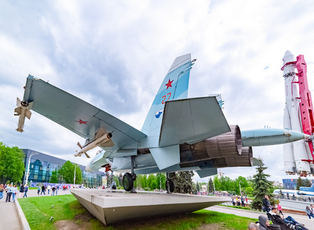 City the Moscow .Mock combat aircraft su-27.Pavilionのeditorial素材