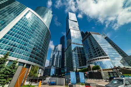 City the Moscow . Capital city - multifunctional complex, which is part of the Moscow city, consisting of two towers -Moscow and St. Petersburg.Russia.2019のeditorial素材
