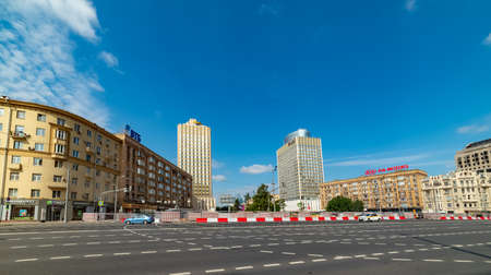 City the Moscow .view of the Smolenskaya street.Russia.2019のeditorial素材
