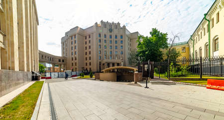 City the Moscow .view of the Ministry of foreign Affairs,Smolenskaya-Sennaya square.Russia.2019のeditorial素材