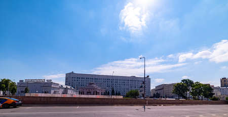 City the Moscow .view of the Arbat Square,Art Cinema, General Staff Building of the Ministry of Defense,in Moscow.Russia.2019のeditorial素材