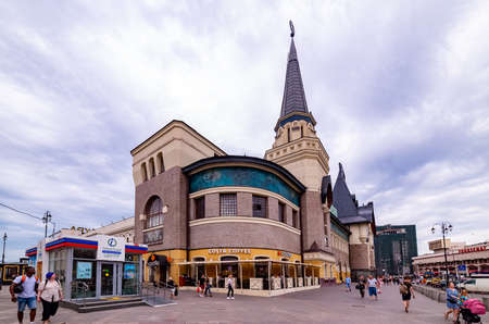 City the Moscow .view of the Yaroslavsky railway station,Komsomolskaya Square,in Moscow.Russia.2019のeditorial素材