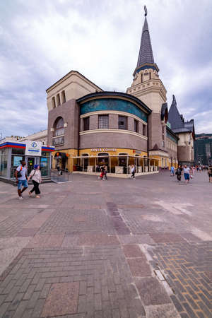 City the Moscow .view of the Yaroslavsky railway station,Komsomolskaya Square,in Moscow.Russia.2019のeditorial素材