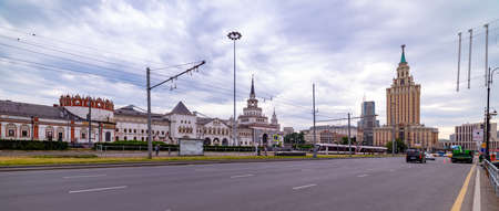 City the Moscow .view of the Hotel Leningradskaya,Kazan Station,Komsomolskaya Square,in Moscow.Russia.2019のeditorial素材