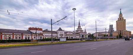 City the Moscow .view of the Hotel Leningradskaya,Kazan Station,Komsomolskaya Square,in Moscow.Russia.2019のeditorial素材