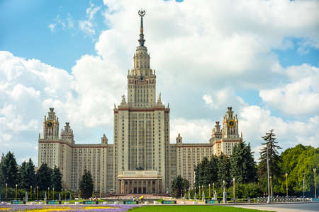 City the Moscow .Moscow State University named after M.V. Lomonosov.Central building of the university complex.Russia.のeditorial素材