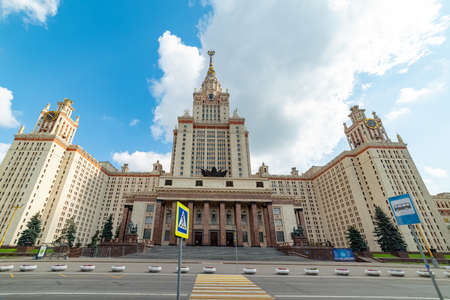 City the Moscow .view of the Moscow State University named after M.V. Lomonosov.central building of the university complex.Russia.2019のeditorial素材