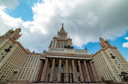 City the Moscow .view of the Moscow State University named after M.V. Lomonosov.central building of the university complex.Russia.2019のeditorial素材