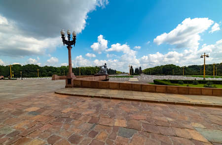 City the Moscow .View from Moscow State University named after M.V. Lomonosov.central building of the university complex.Russia.2019のeditorial素材