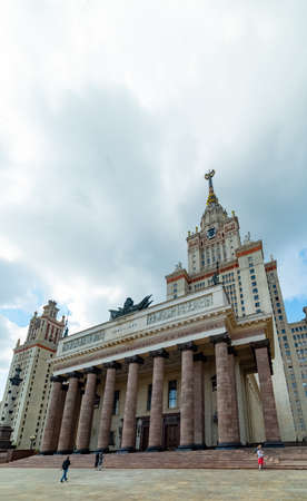 City the Moscow .view of the Moscow State University named after M.V. Lomonosov.central building of the university complex.Russia.2019のeditorial素材