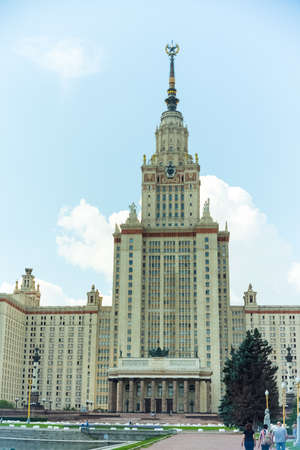City the Moscow .Moscow State University named after M.V. Lomonosov.Central building of the university complex.Russia.のeditorial素材