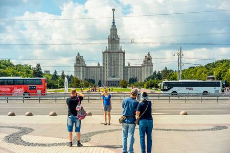 City the Moscow .Moscow State University named after M.V. Lomonosov.Central building of the university complex.Russia.の写真素材