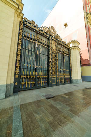 City the Moscow .Beautiful design of the gate, Tverskaya, Russia.の写真素材