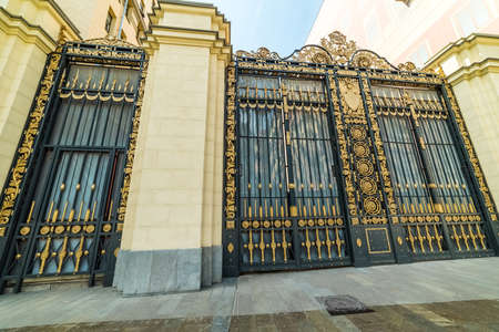 City the Moscow .Beautiful design of the gate, Tverskaya, Russia.の写真素材