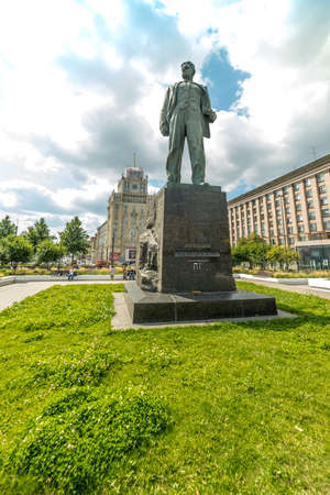 City the Moscow .Monument to V. Mayakovsky, sculpture, Triumphal Square.Russia.のeditorial素材