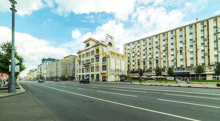 City the Moscow. Sytin's office house, Tverskaya street, Russia.のeditorial素材