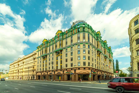 City the Moscow. Marriott Moscow Grand Hotel, Russia.のeditorial素材