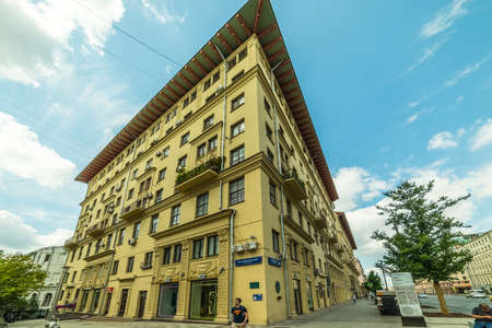 City the Moscow. Mamonovsky Lane / Tverskaya Street, Russia.のeditorial素材