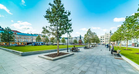 City the Moscow .Monument to Maxim Gorky on Tverskaya Zastava Square.Russia.2019のeditorial素材