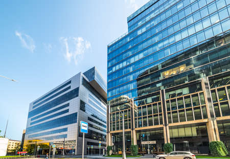 City the Moscow .Modern buildings on Lesnaya street, 7.Russia.2019の写真素材