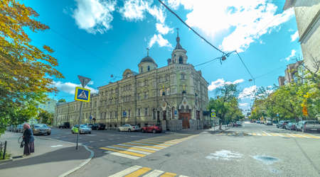 City the Moscow. Church of Alexander Nevsky at the courtyard of the Transfiguration of Valaam Monastery. Russia. 2019のeditorial素材