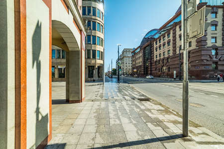 City the Moscow .Beautiful buildings on Lesnaya street.Russia.2019の写真素材
