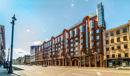 City the Moscow .1st Tverskaya-Yamskaya street, 23s1.Russia.2019のeditorial素材
