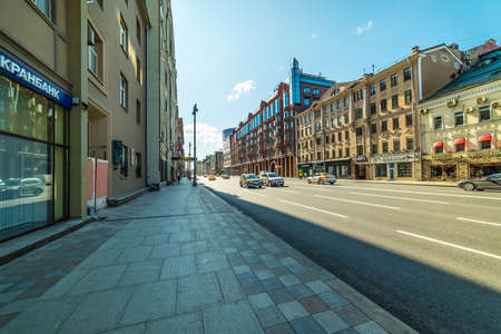 City the Moscow .1st Tverskaya-Yamskaya street (in 1932-1990 - part of Gorky street) .Russia.2019のeditorial素材